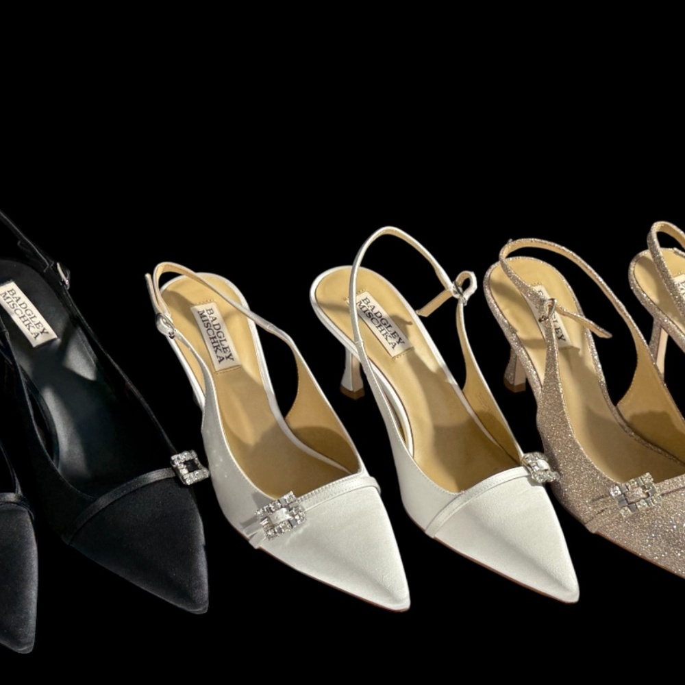 Badgley Mischka Women's Annmarie Jeweled Slingback Stiletto Pumps‎ new VARIETY